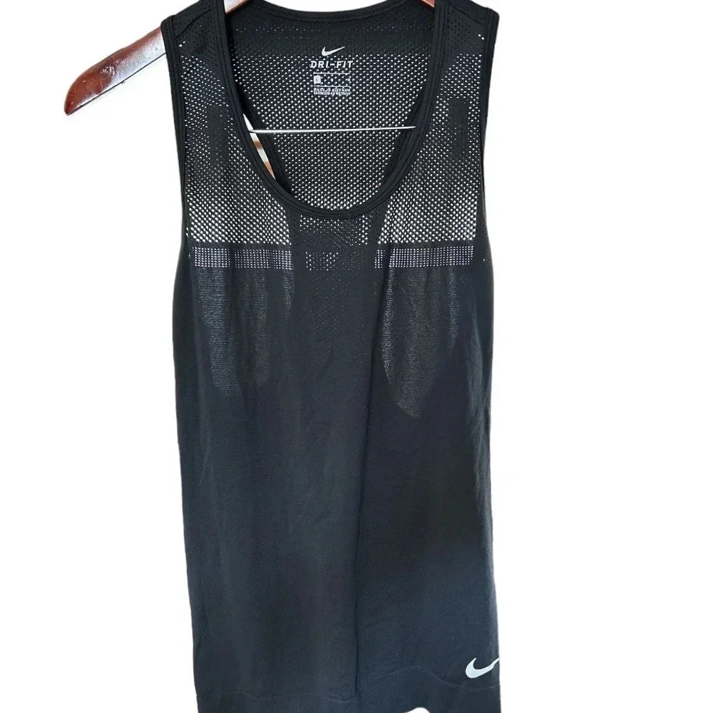 Nike Dri-Fit Mesh‎ Black Racerback Athletic Tank Sz L